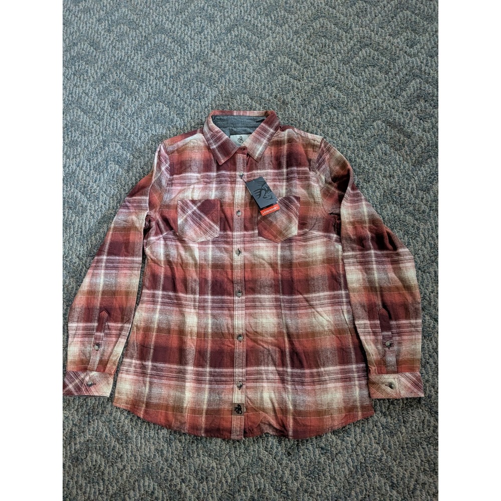 Legendary Whitetail Womens Cottage Escape Flannel Shirt Red Plaid 6435 Large NWT